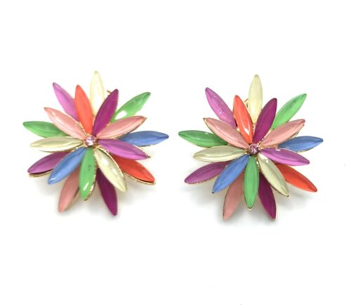 Pendientes Cristales Margarita · Multicolor Tutti Frutti, Oro