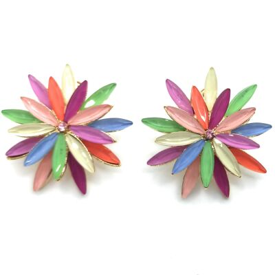 Gänseblümchen-Kristall-Ohrringe Multicolor Tutti Frutti, Gold