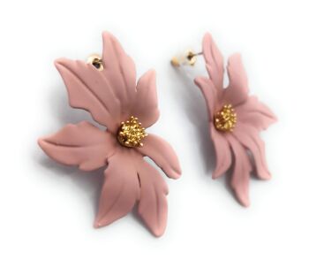 Boucles d'Oreilles Longues Fleur Nude 5