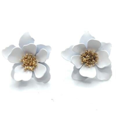 Kleine Blumen Ohrringe Weiß