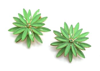 Boucles d'oreilles Daisy Crystal Vert Citron, Doré 4