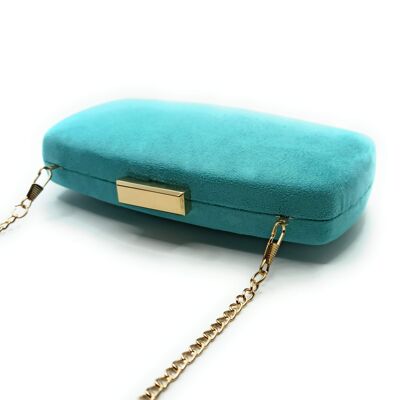 Handbag Party Bag · Oval Turquoise Suede (last unit!)