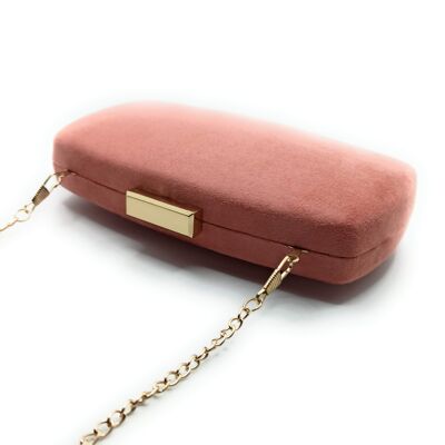 Clutch Bag Party Bag Oval Suede Old Pink