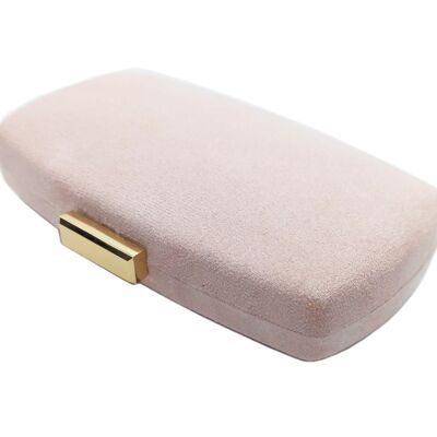Clutch Bag Party Bag Suede Oval Nude