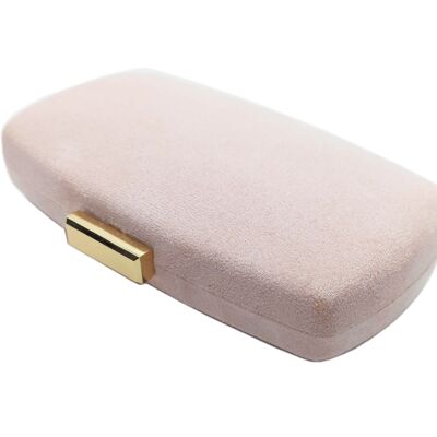 Clutch Bag Party Bag Suede Oval Nude