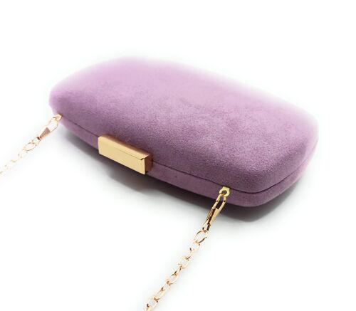 Cartera De Mano Bolso Fiesta · Ante Ovalado Lavanda