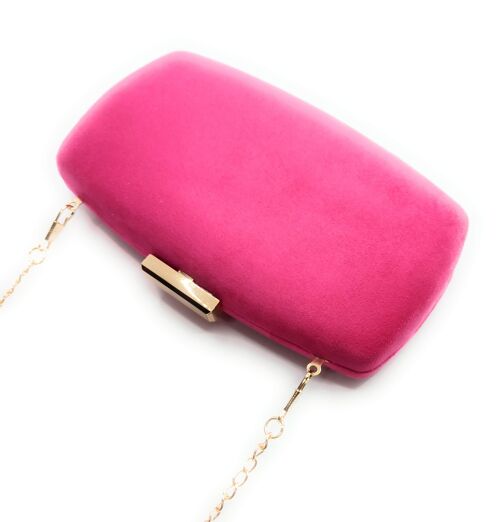 Cartera De Mano Bolso Fiesta · Ante Ovalado Fucsia