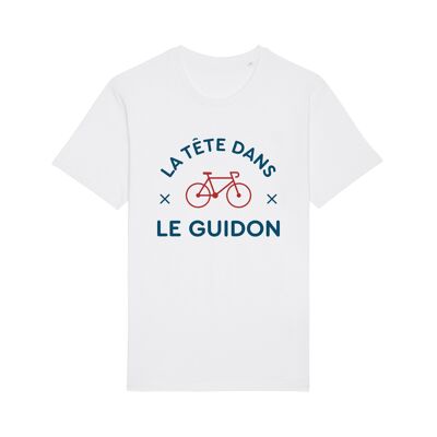 Tshirt blanc la tête dans le guidon