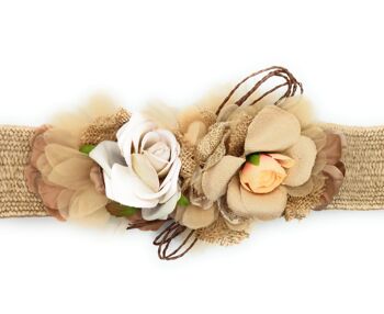 Ceinture Fleur Mocca Raphia 2