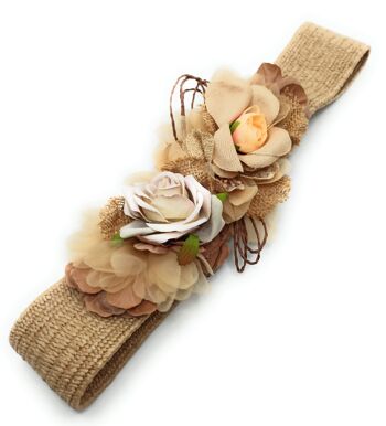 Ceinture Fleur Mocca Raphia 6