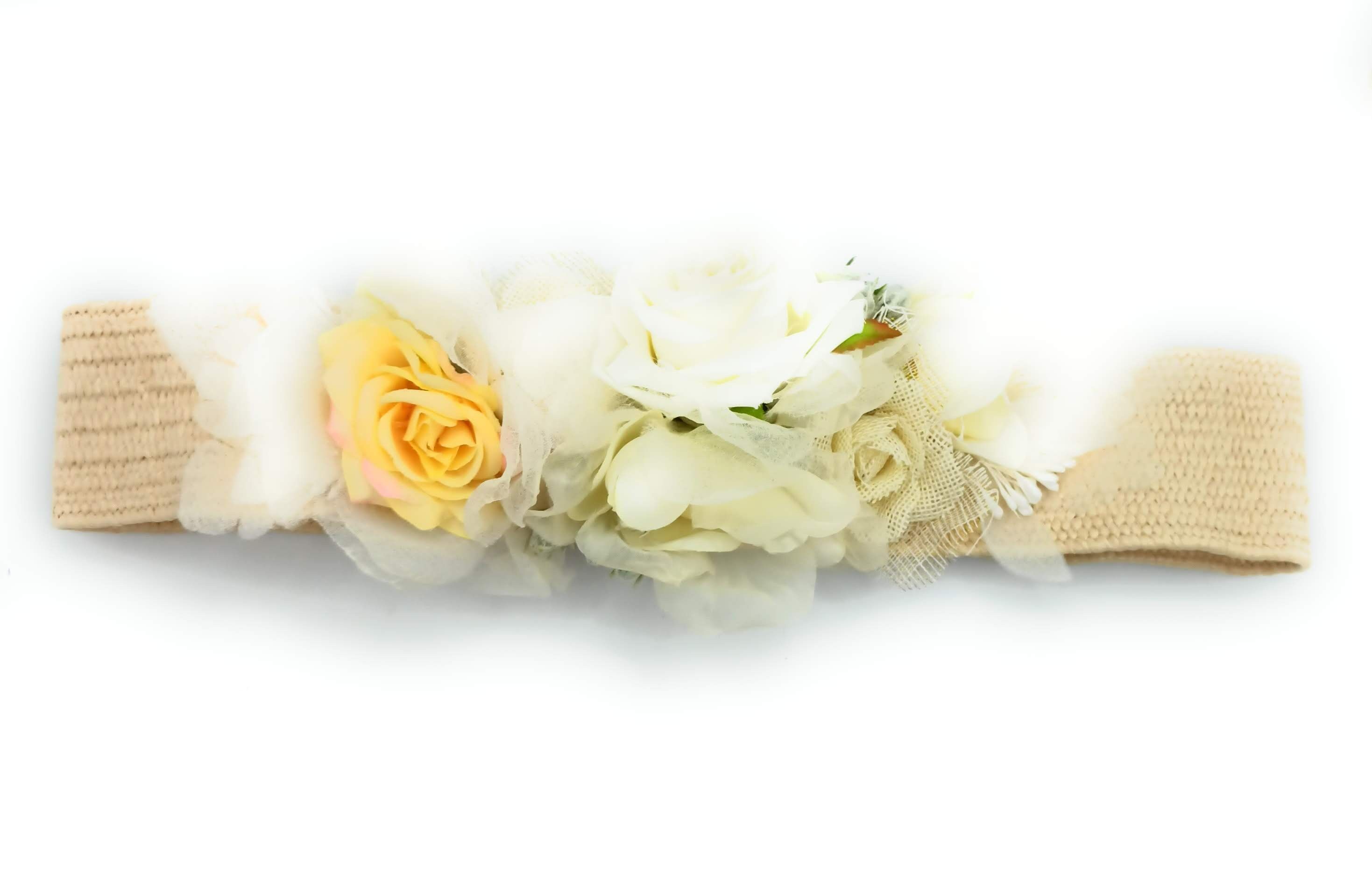 Cintura Fiore Rafia Rose Bianche