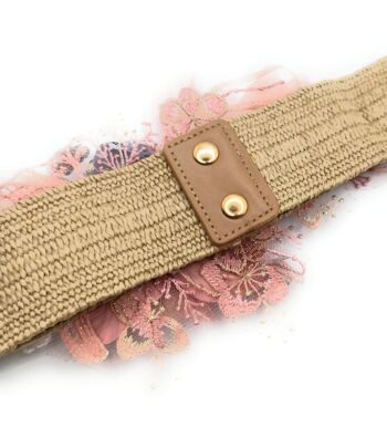 Ceinture Fleurie · Plumes Raphia Mauve 8