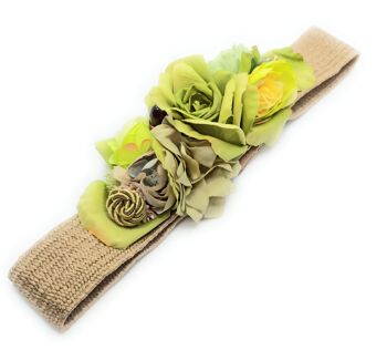 Ceinture Fleur Raphia Vert Clair 3