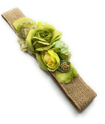 Ceinture Fleur Raphia Vert Clair 5