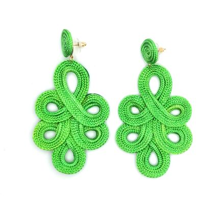 Long and light flamenco earrings Light Green