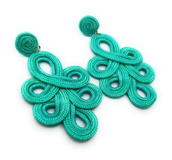 Boucles d'oreilles flamenco longues et légères Verde Esmeralda 5