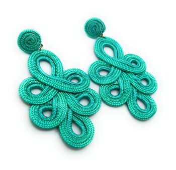 Boucles d'oreilles flamenco longues et légères Verde Esmeralda 2