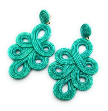 Boucles d'oreilles flamenco longues et légères Verde Esmeralda 7