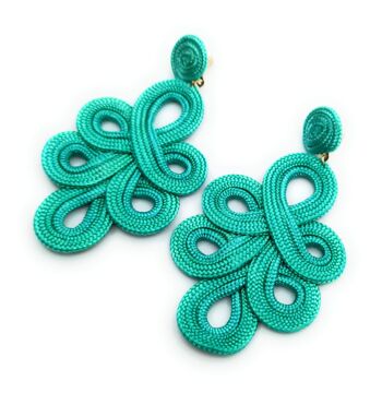 Boucles d'oreilles flamenco longues et légères Verde Esmeralda 4
