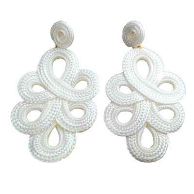 Boucles d'oreilles flamenco longues et légères Ivoire