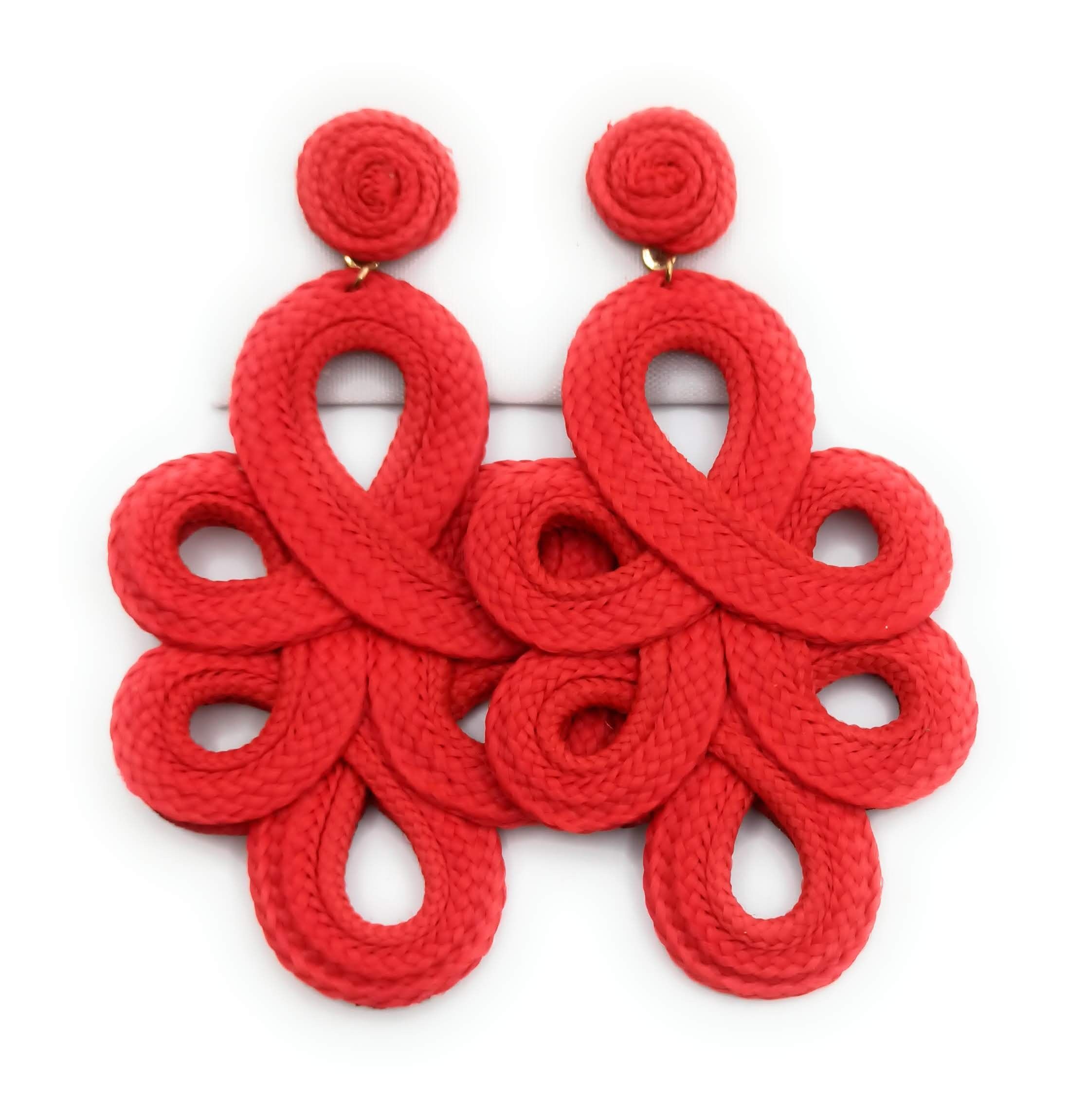 Orecchini flamenco lunghi e leggeri Rosso