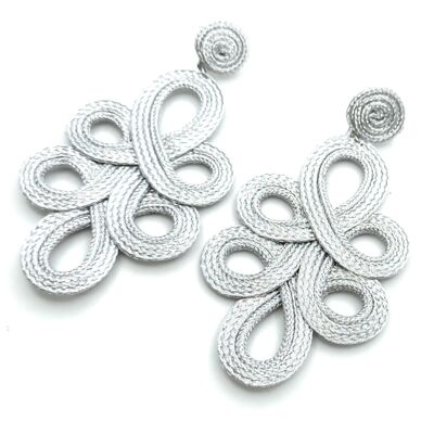 Long and light flamenco earrings Silver