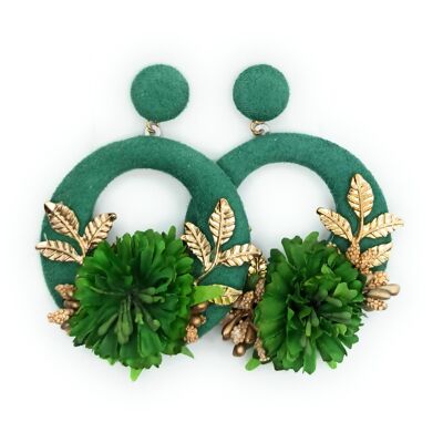 Große Flamenco-Ohrringe Green Hoop