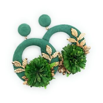 Grandes boucles d'oreilles flamenco Green Hoop 3