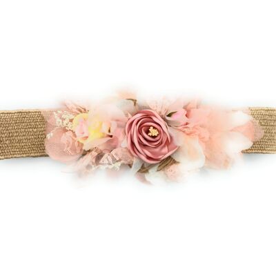 Cinturón de Flores · Rafia Rosa Pastel (última unidad!)