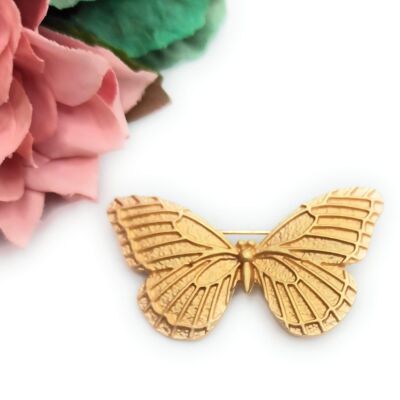 Spilla per scialle farfalla flamenco · Oro opaco
