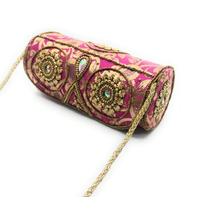 Handbag Party Bag Embroidered ethnic handicrafts, Bougainvillea Tube (last unit!)