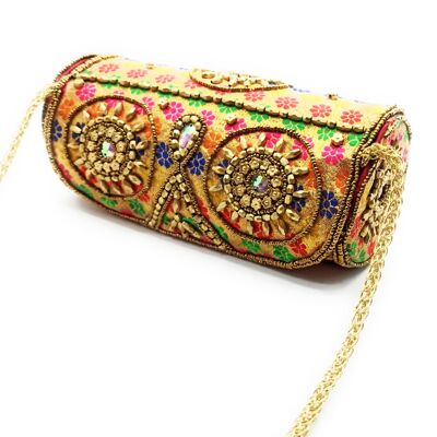 Handbag Party Bag Embroidered ethnic handicrafts, Multi Flower Tube (last unit!)