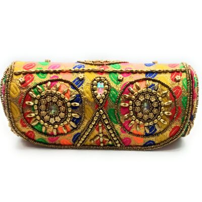 Handbag Party Bag Embroidered ethnic handicrafts, Multi Polka Dot Tube