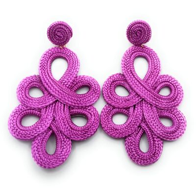 Lange und leichte Flamenco-Ohrringe Violett