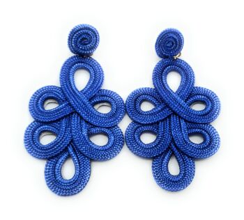 Boucles d'oreilles flamenco longues et légères Bleu (dernière unité !) 1