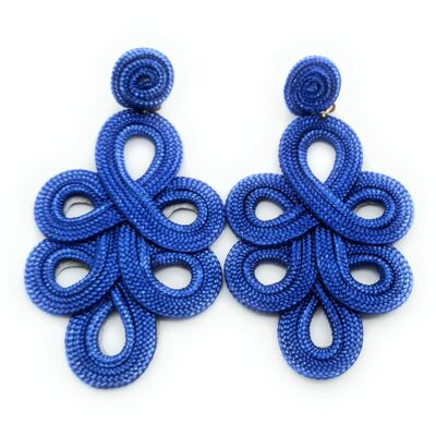Boucles d'oreilles flamenco longues et légères Bleu (dernière unité !)