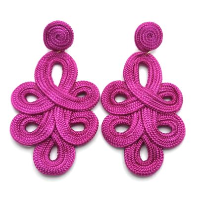 Long and light flamenco earrings Buganvilla