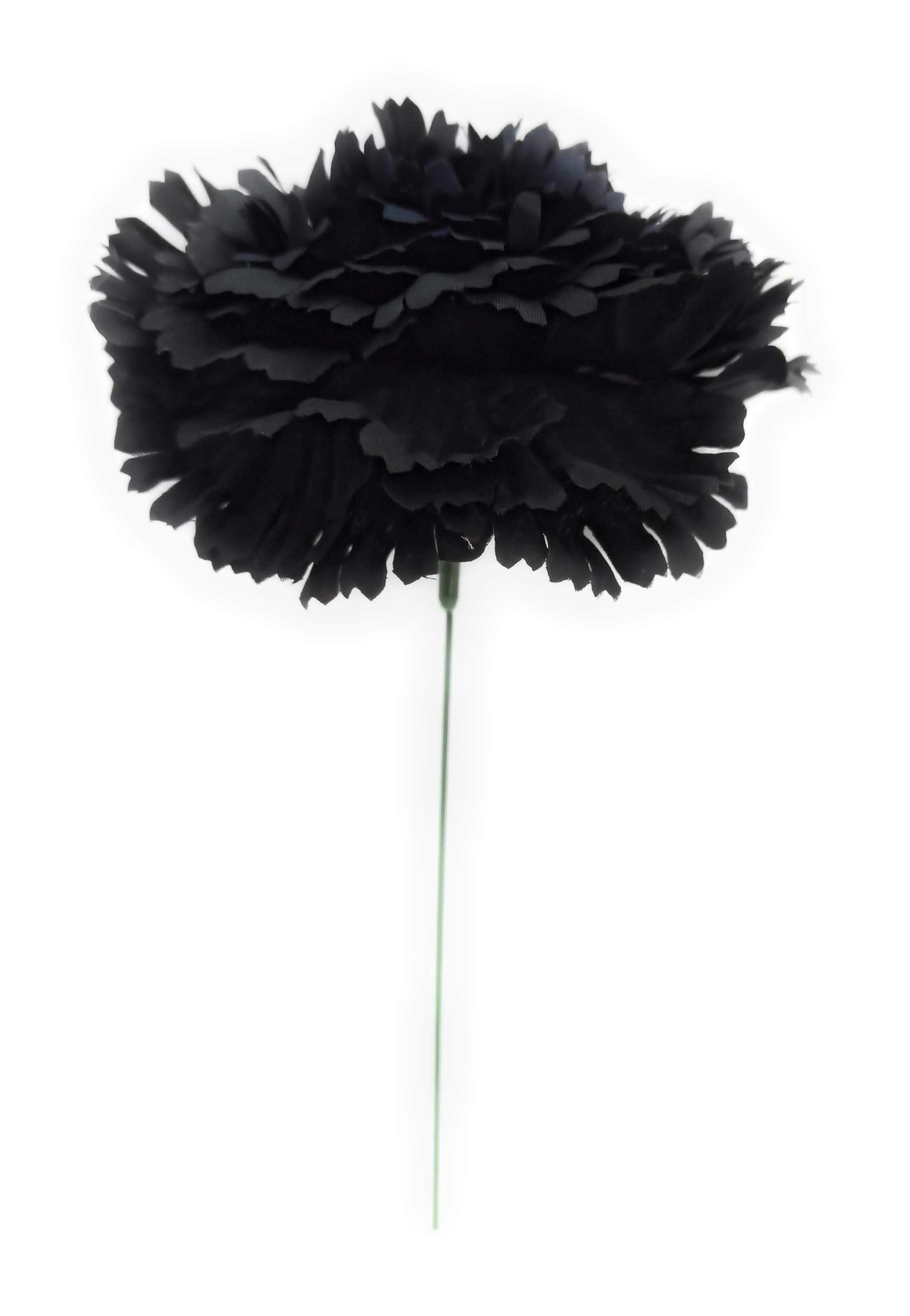 Grande Garofano Flamenco Fiore Pelo Nero Ø13cm