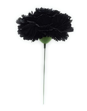 Grand Œillet Flamenco Flower Hair Noir Ø13cm 4