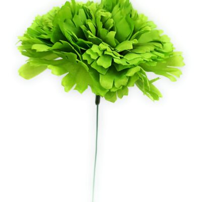 Clavel Grande Flamenco Flor Pelo · Verde Claro Ø13cm