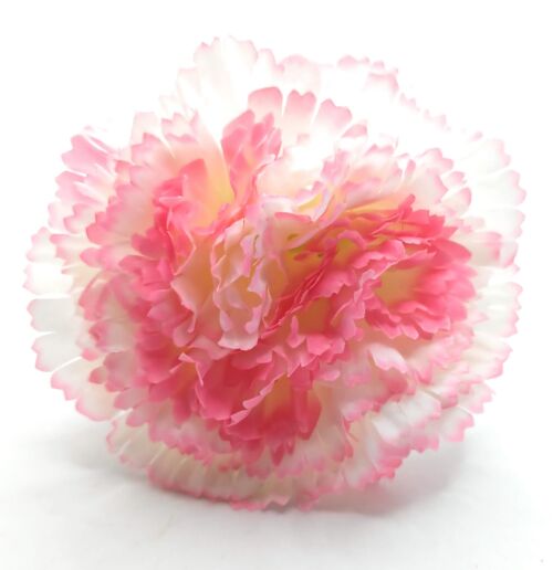 Clavel Grande Flamenco Flor Pelo · Blanco Rosa Ø13cm