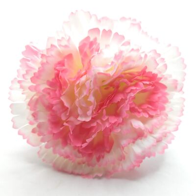 Große Nelke Flamenco Haarblume Weiß Rosa Ø13cm