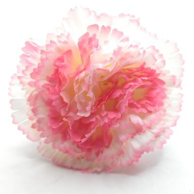 Große Nelke Flamenco Haarblume Weiß Rosa Ø13cm