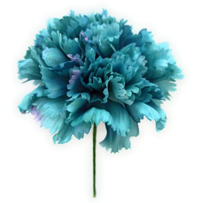 Große Nelke Flamenco Haarblume Blau Aquarell Ø13cm