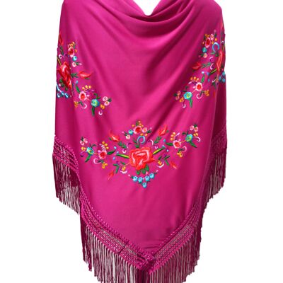 Embroidered flamenco shawl Bougainvillea (175 x 85cm)