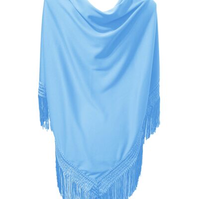 Large and plain flamenco shawl Light Blue (175 x 85cm)