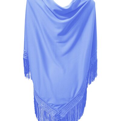 Large and plain flamenco shawl Cobalt Blue (175 x 85cm)