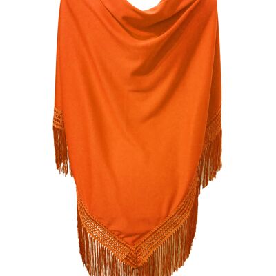 Large and plain flamenco shawl Orange (175 x 85cm)