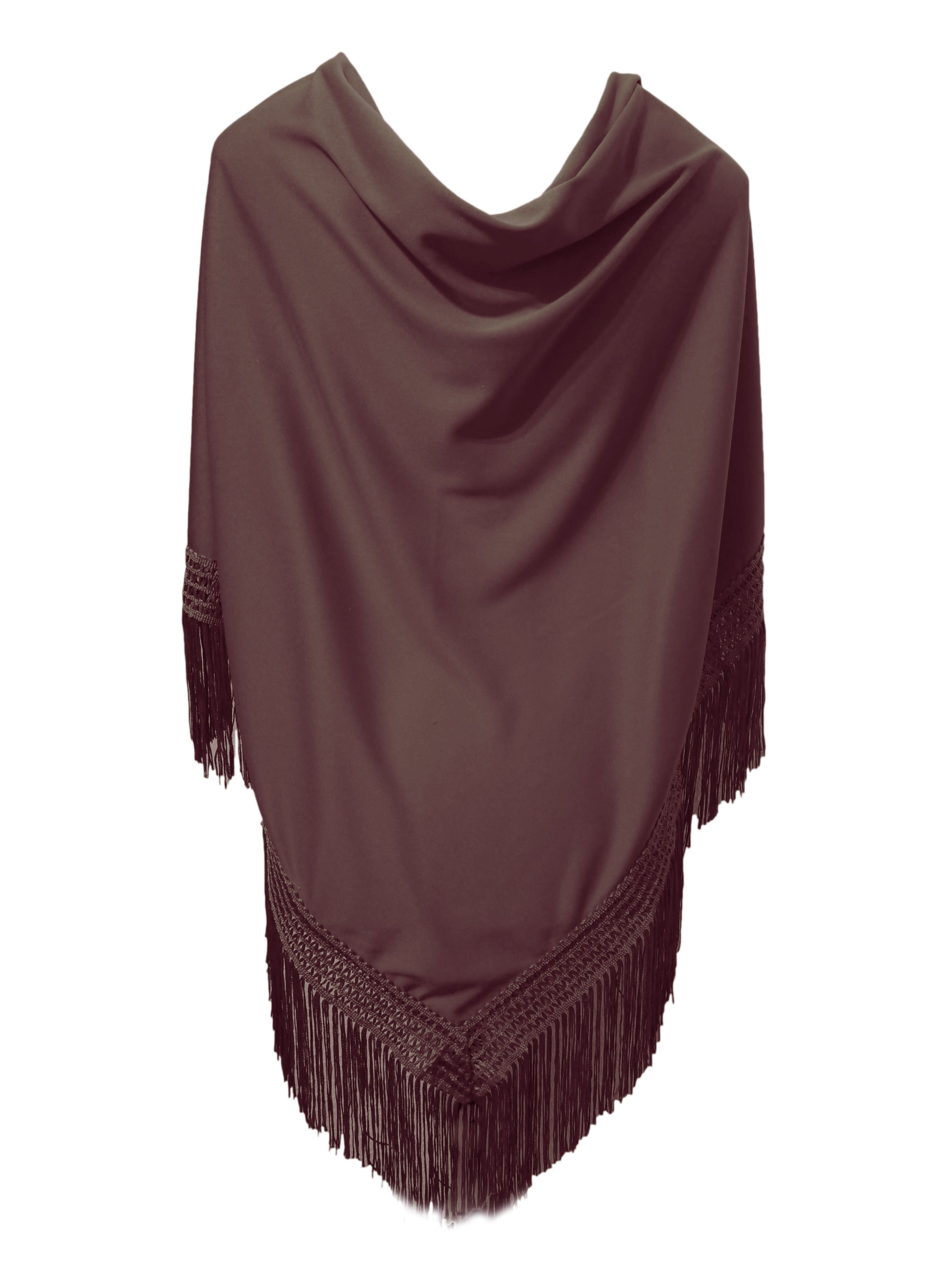 Scialle flamenco grande e semplice Marrone (175 x 85cm)
