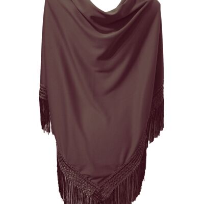 Large and plain flamenco shawl Brown (175 x 85cm)